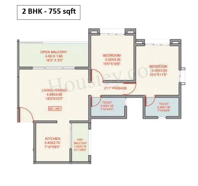 Unit plan - 755 sq.ft.