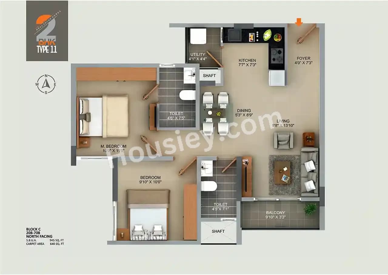 Unit plan - 642 sq.ft.