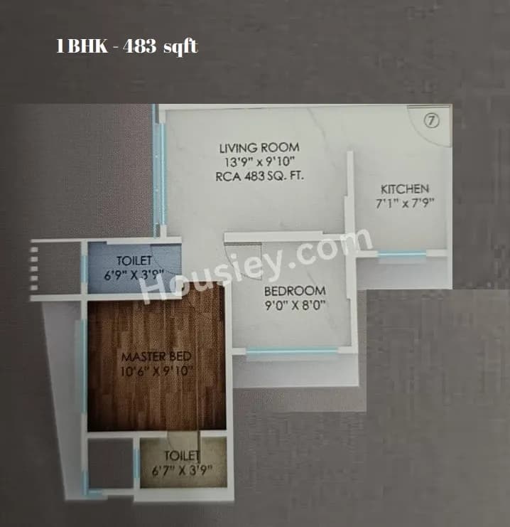 Unit plan - 483 sq.ft.
