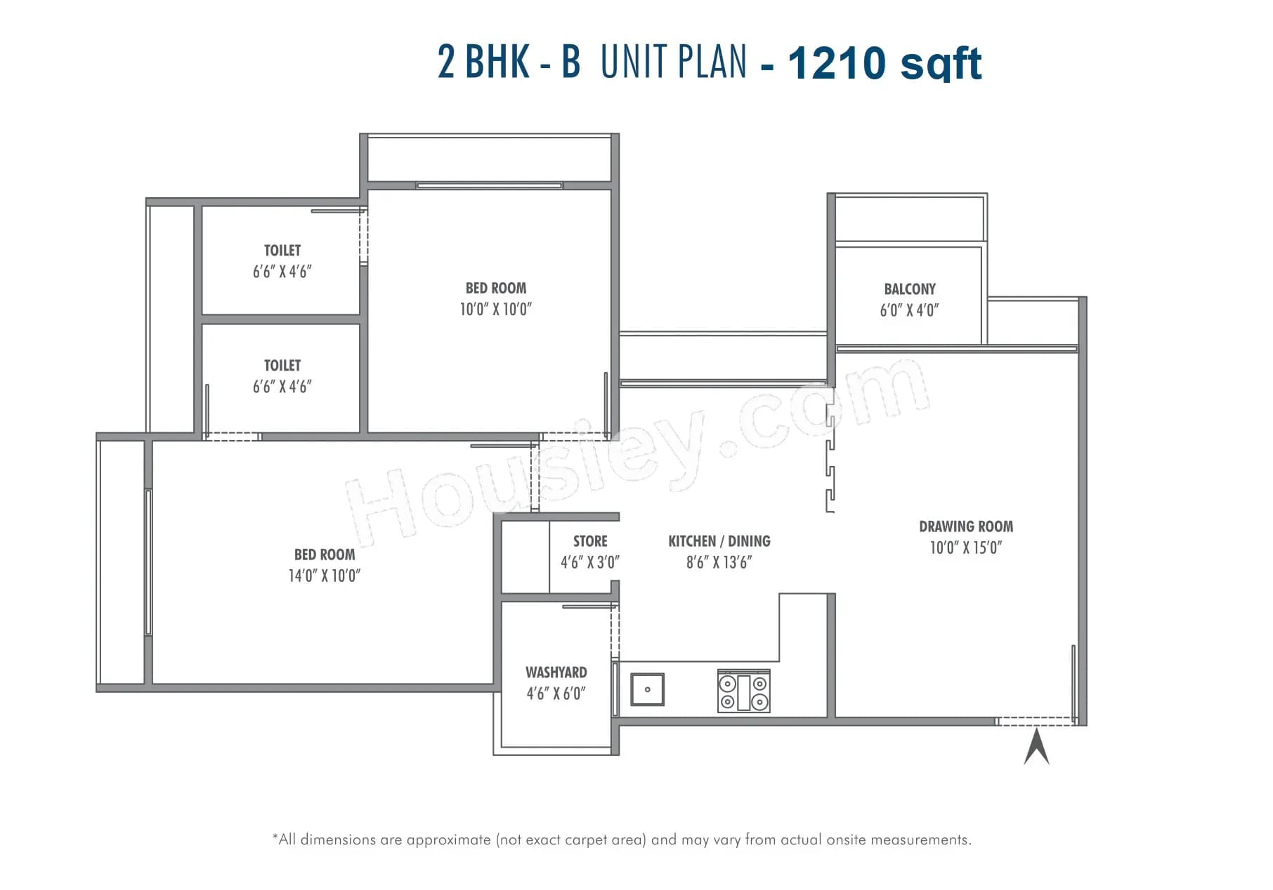 Unit plan - 1210 sq.ft.