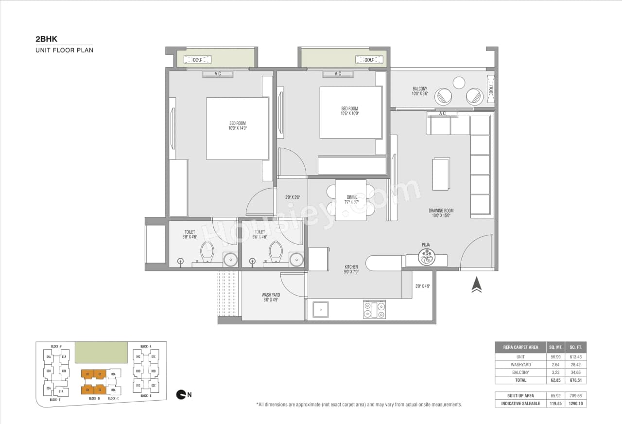 Unit plan - 683 sq.ft.