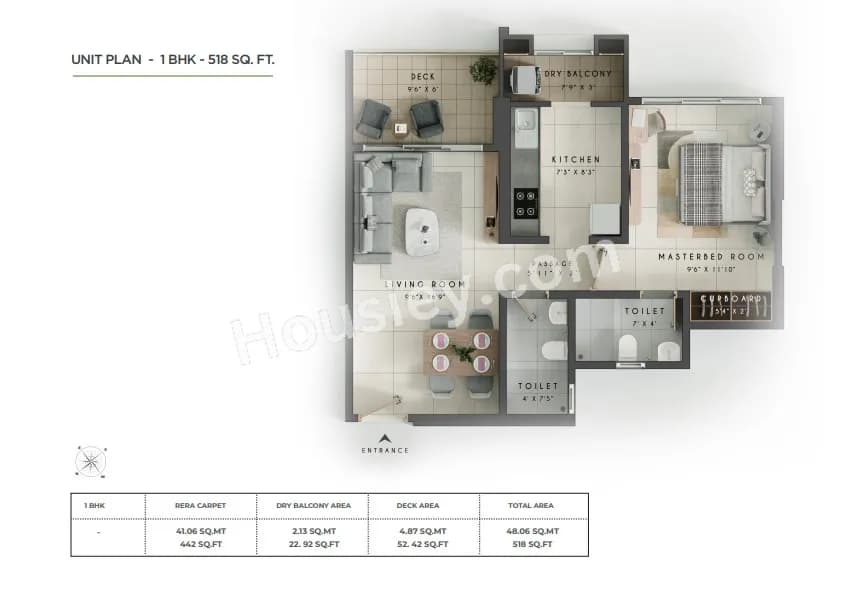 Unit plan - 518 sq.ft.