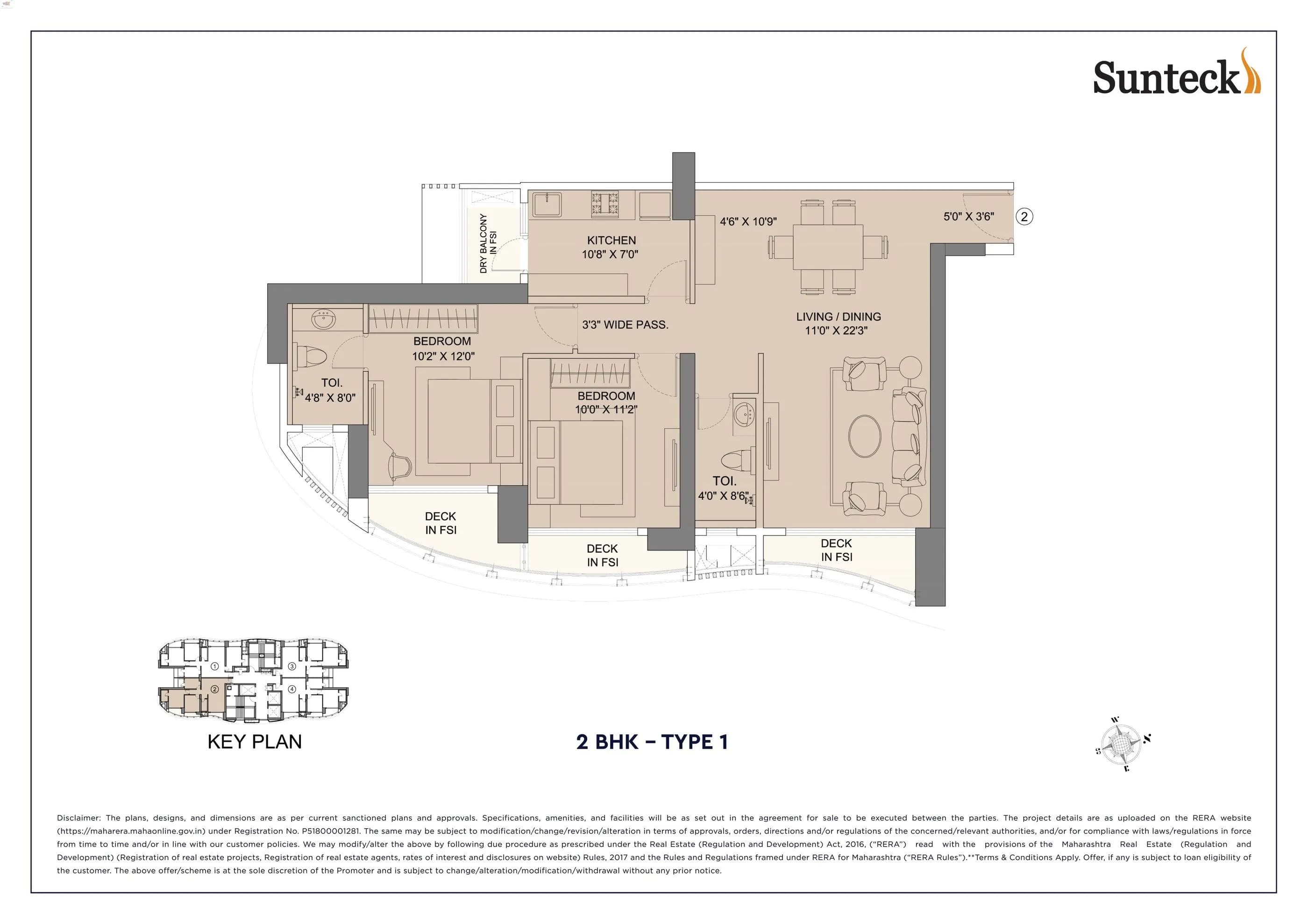 Unit plan - 866 sq.ft.