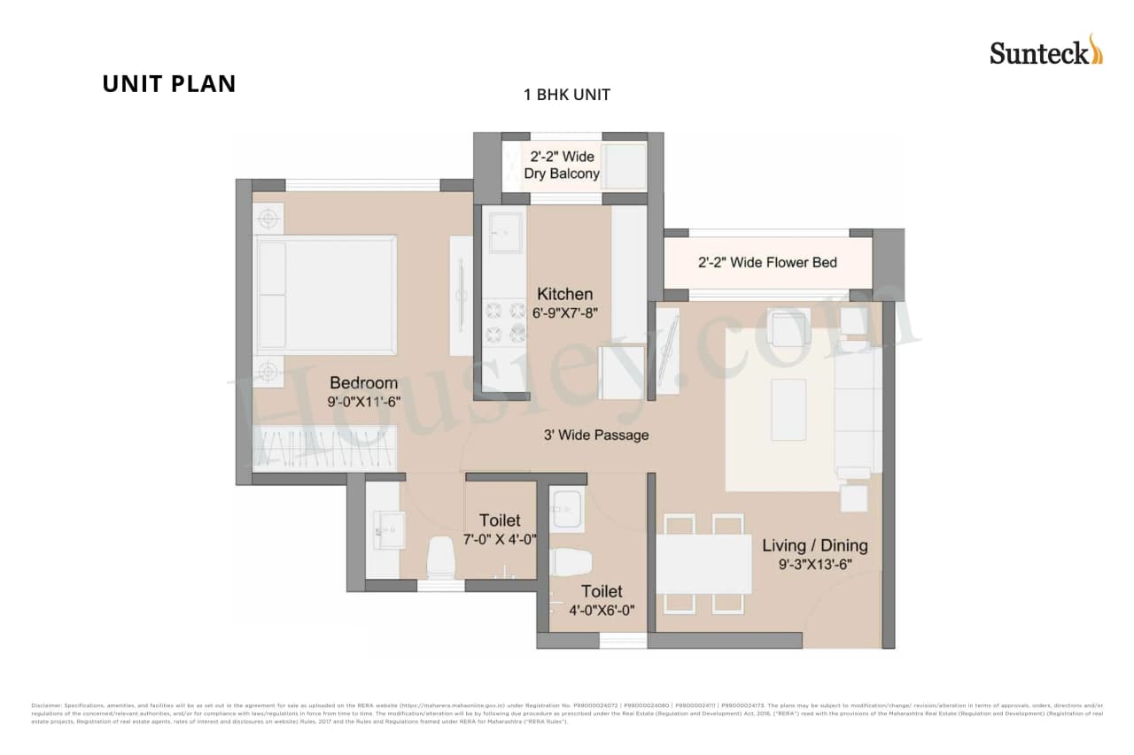 Unit plan - 407 sq.ft.