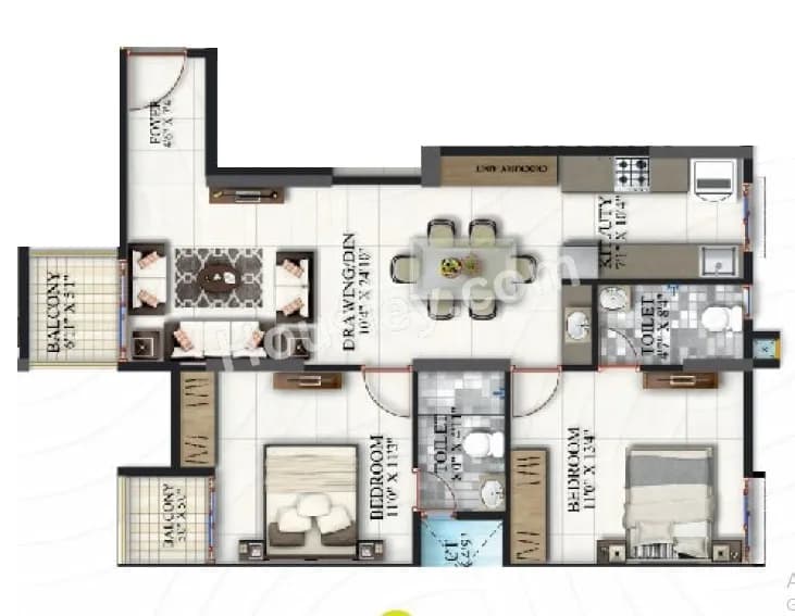 Unit plan - 805 sq.ft.