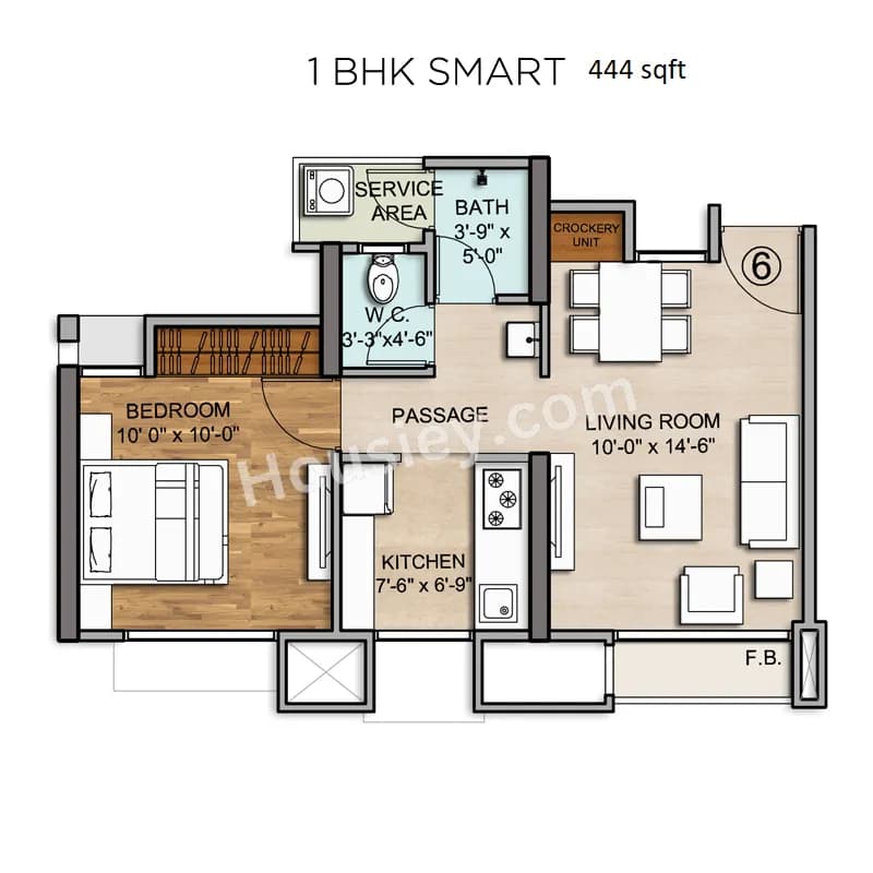 Unit plan - 444 sq.ft.