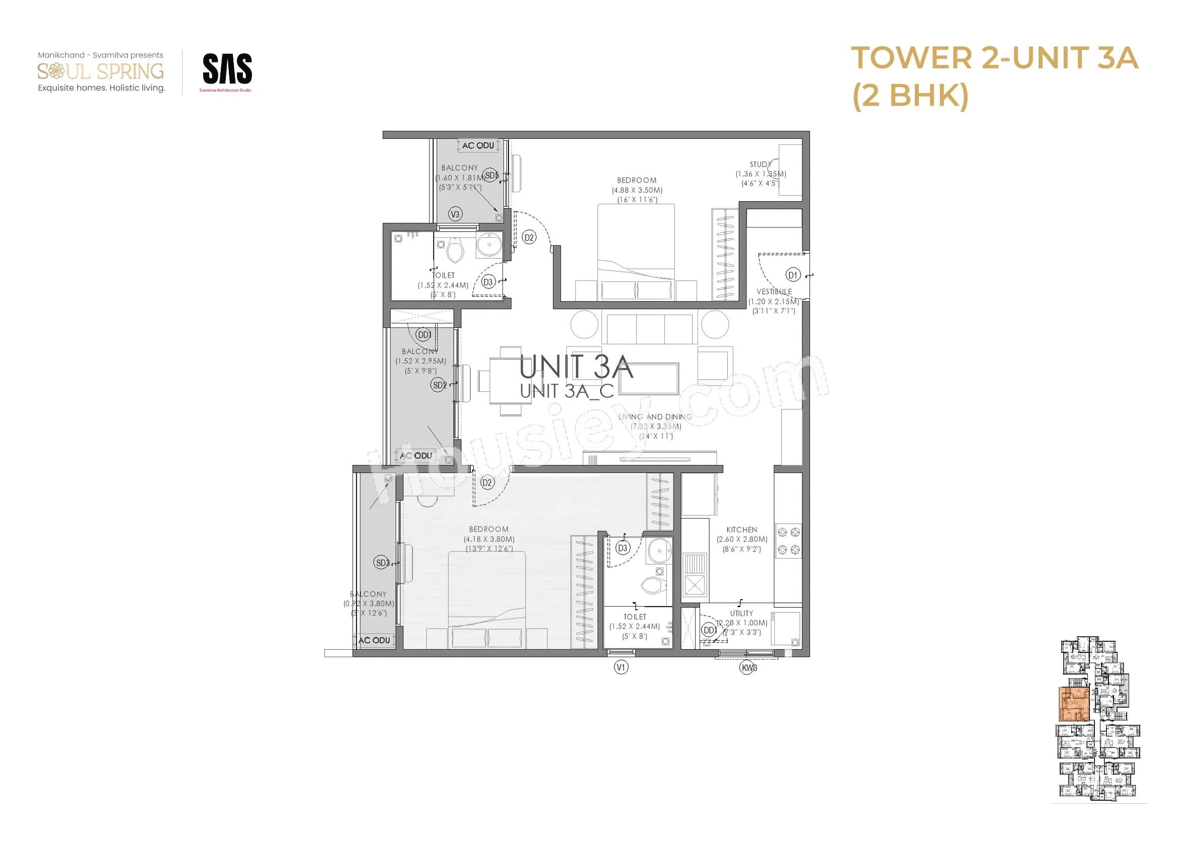 Unit plan - 993 sq.ft.