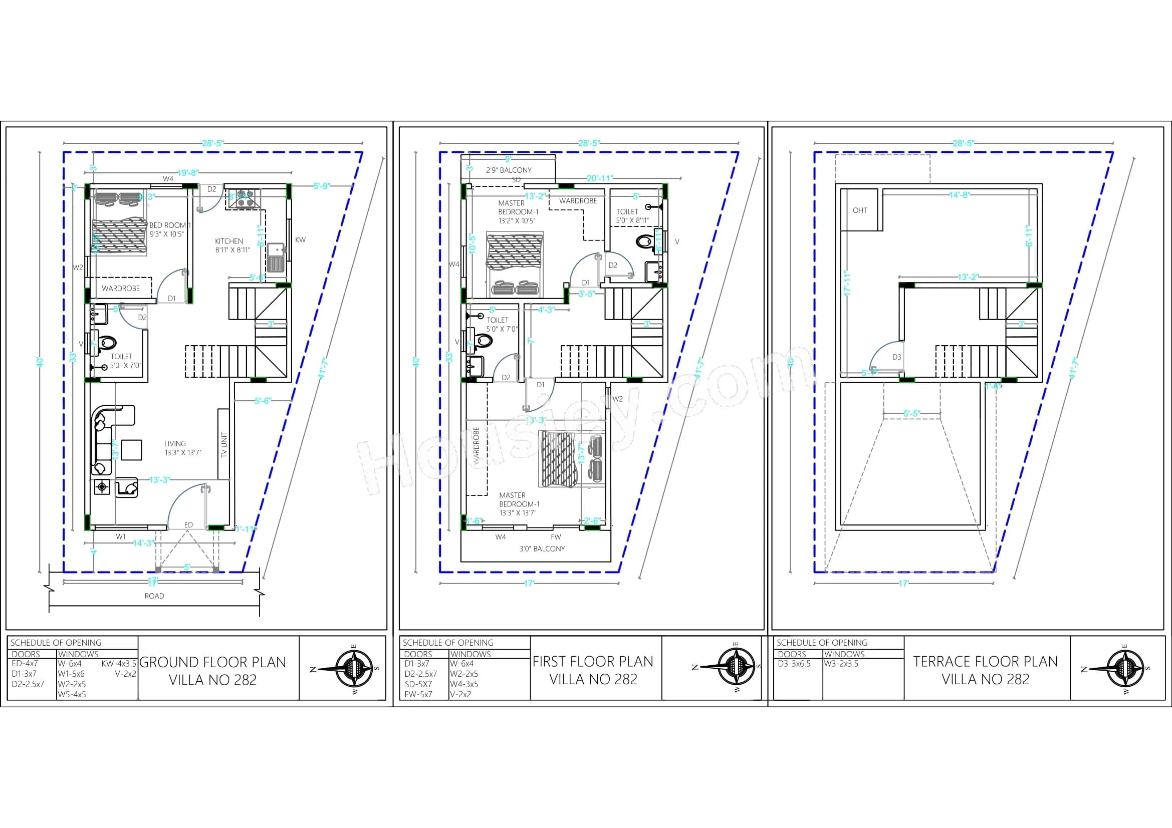 Unit plan - 908 sq.ft.