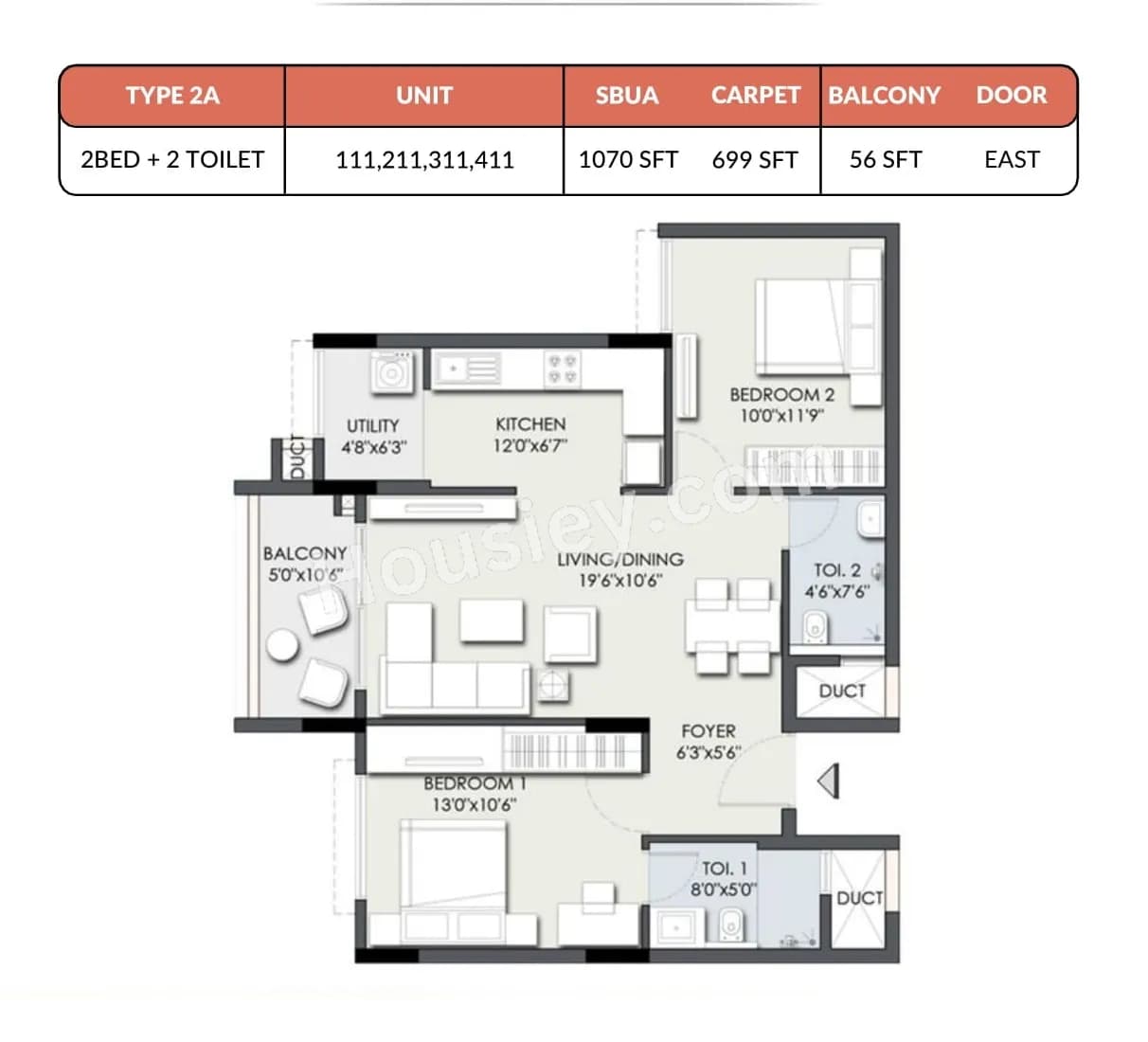Unit plan - 699 sq.ft.