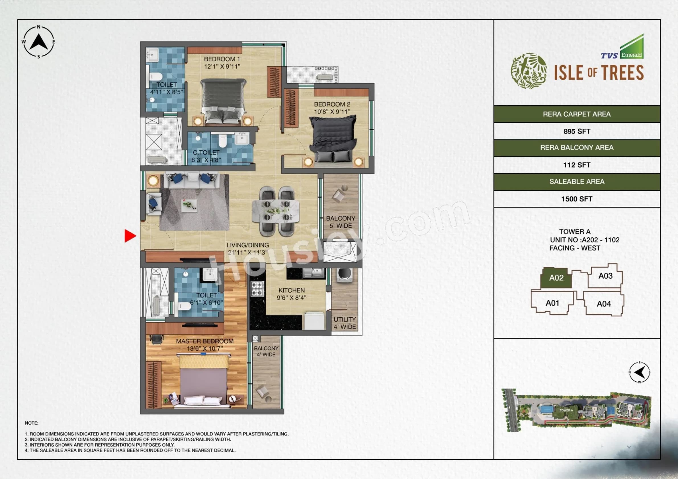 Unit plan - 1005 sq.ft.