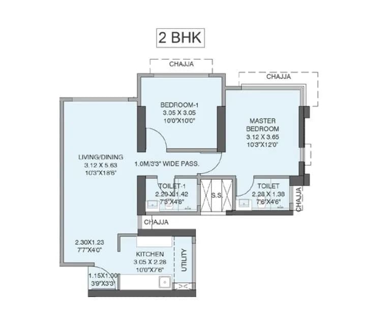 Unit plan - 624 sq.ft.