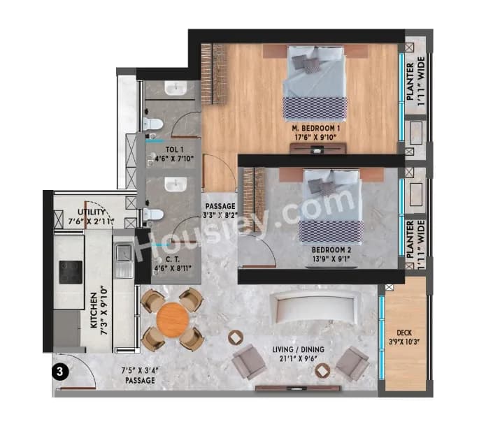 Unit plan - 746 sq.ft.