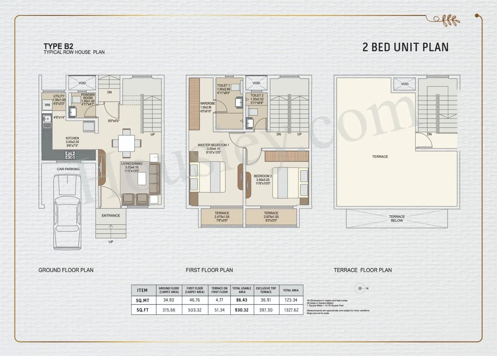 Unit plan - 1327 sq.ft.