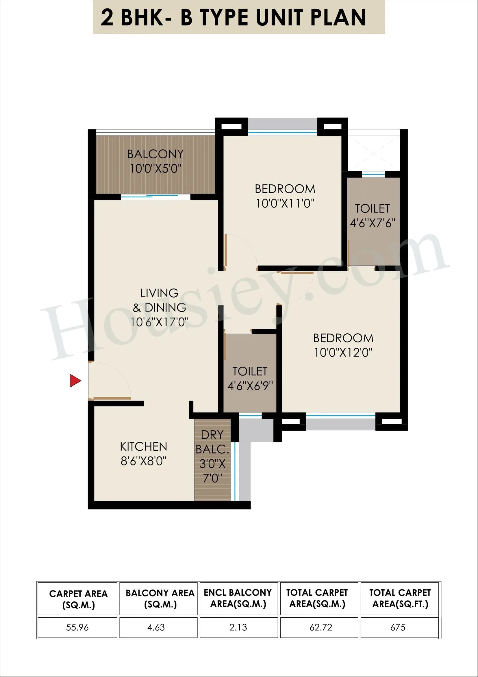 Unit plan - 675 sq.ft.