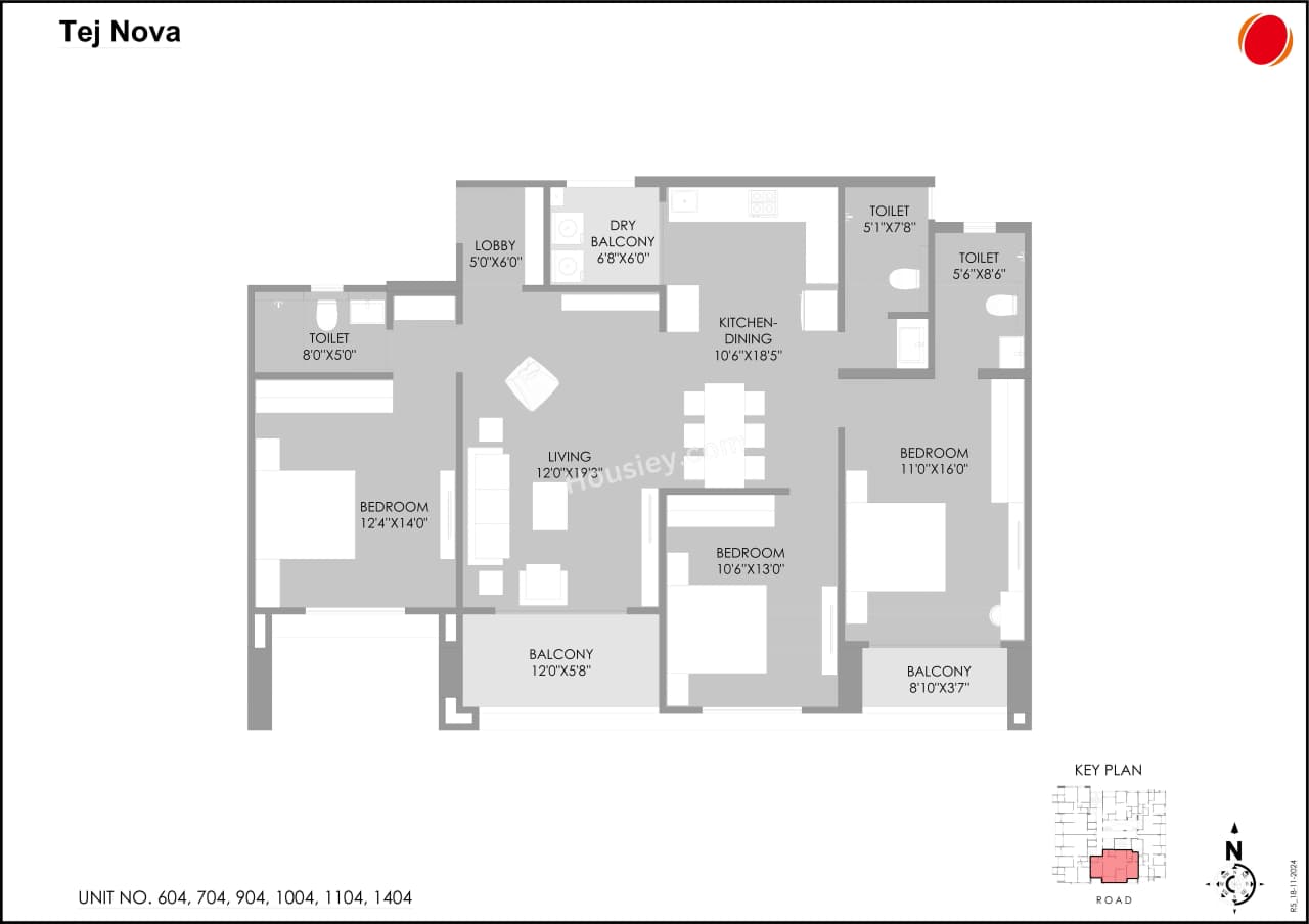 Unit plan - 1318 sq.ft.