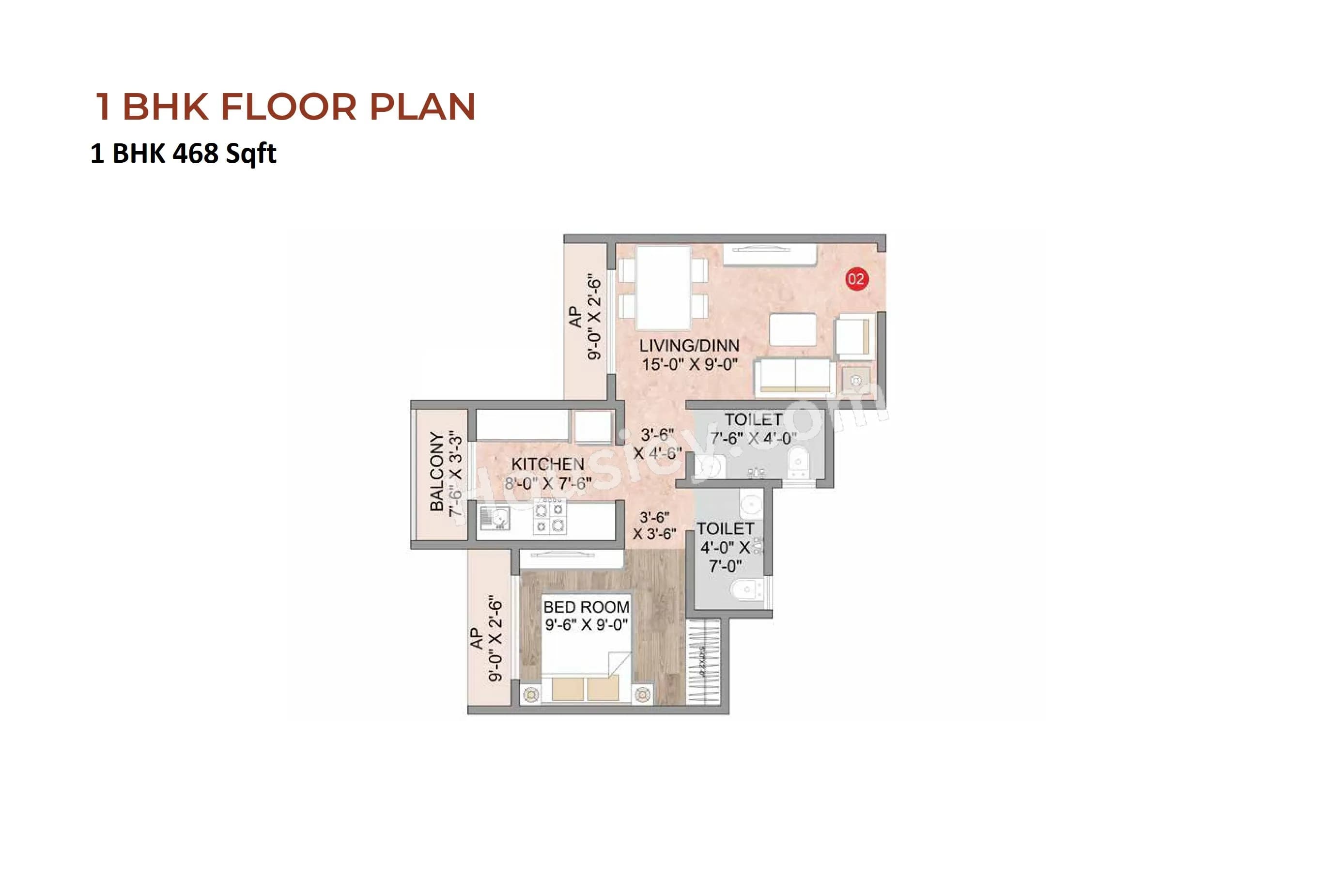 Unit plan - 468 sq.ft.