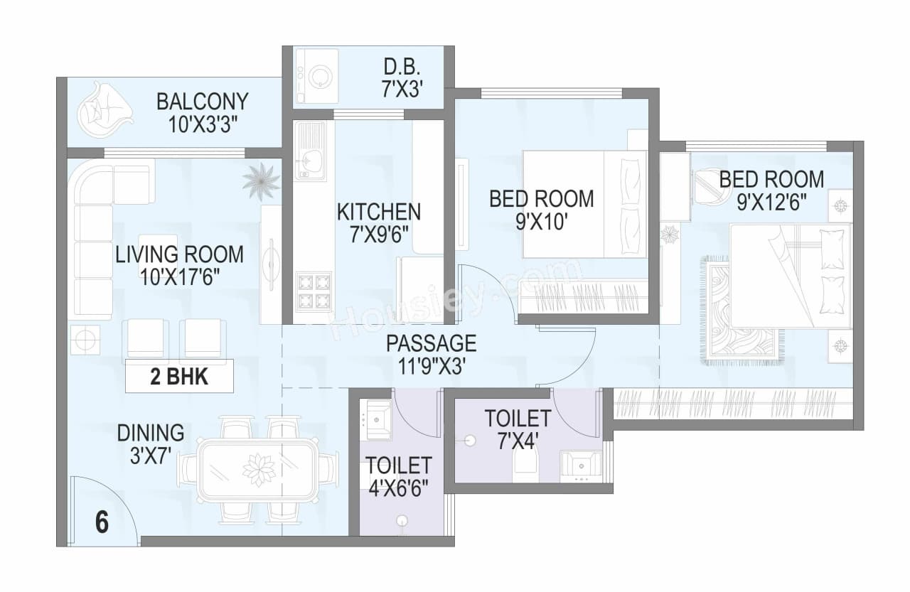 Unit plan - 620 sq.ft.