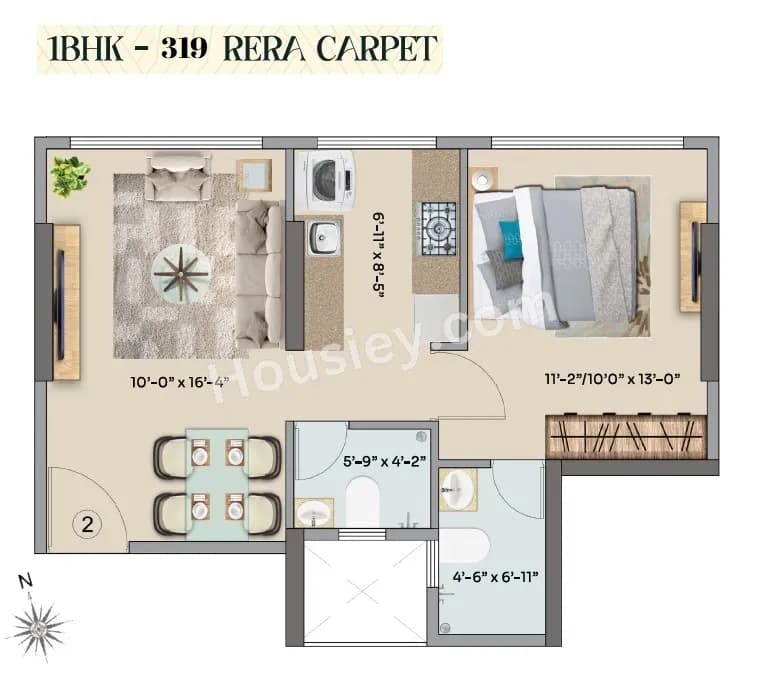 Unit plan - 319 sq.ft.