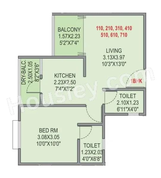 Unit plan - 465 sq.ft.