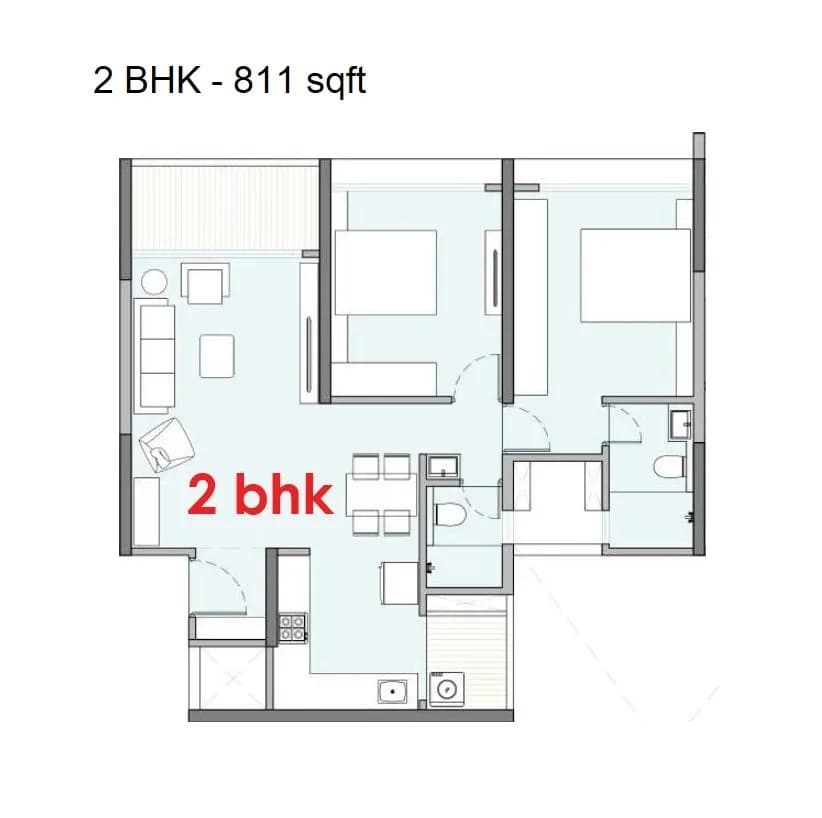Unit plan - 811 sq.ft.