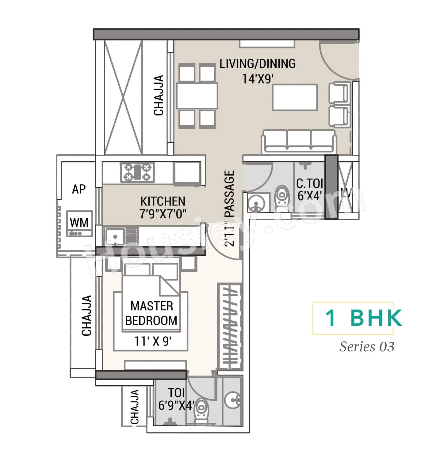 Unit plan - 393 sq.ft.