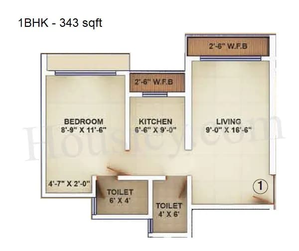 Unit plan - 343 sq.ft.