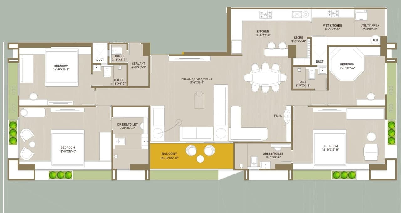 Unit plan - 1942 sq.ft.