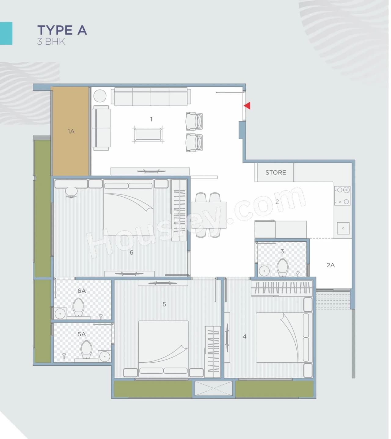 Unit plan - 968 sq.ft.