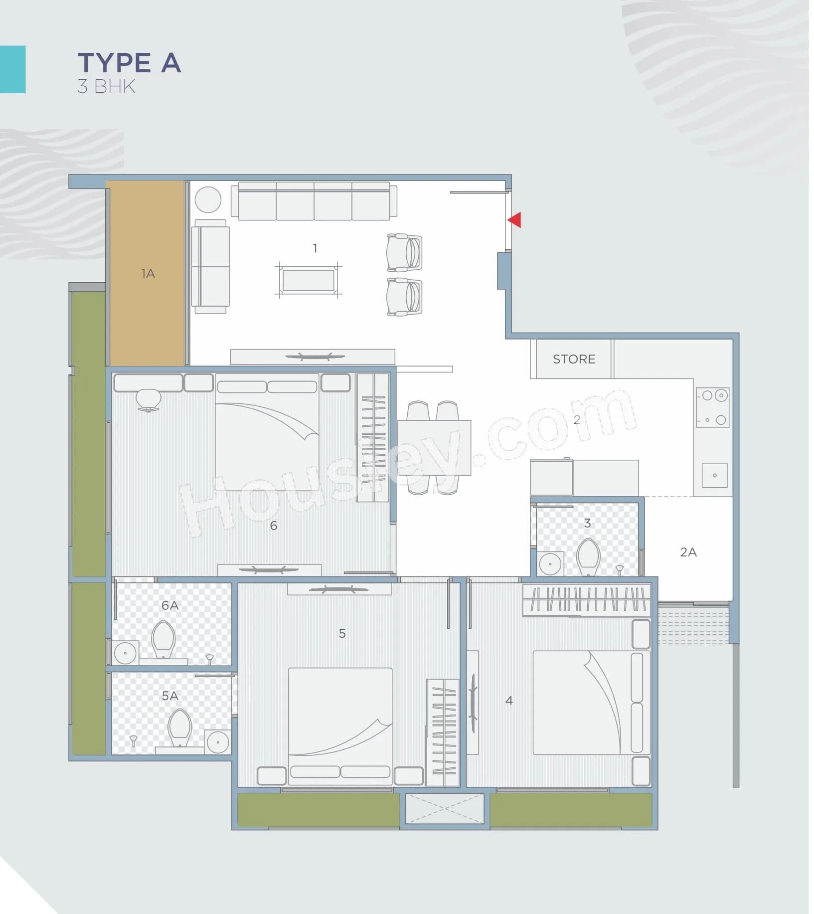 Unit plan - 968 sq.ft.