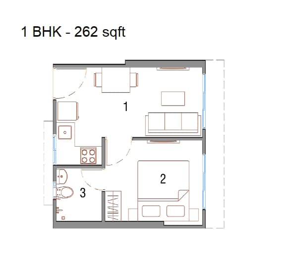 Unit plan - 262 sq.ft.