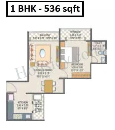Unit plan - 536 sq.ft.