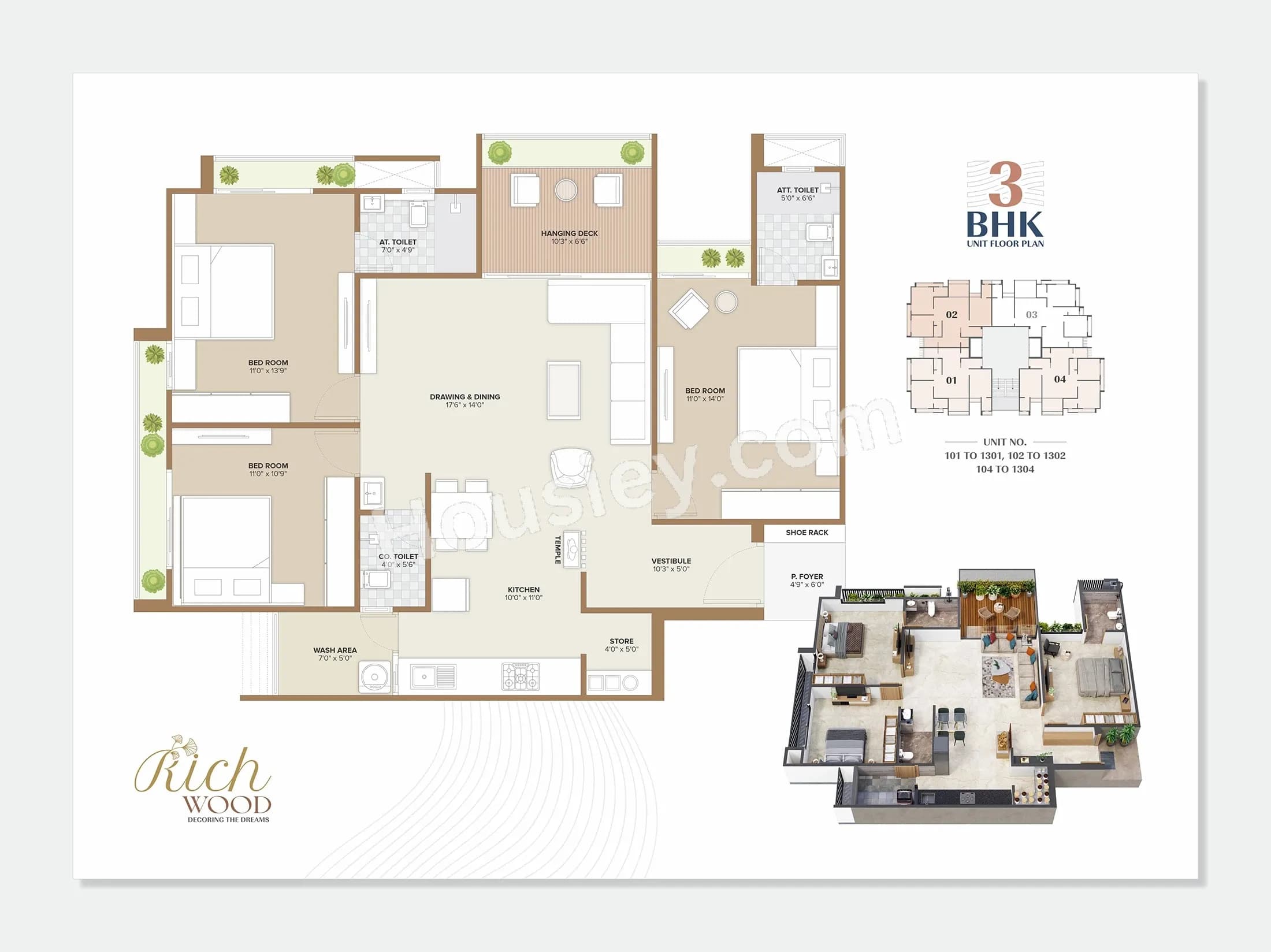 Unit plan - 983 sq.ft.