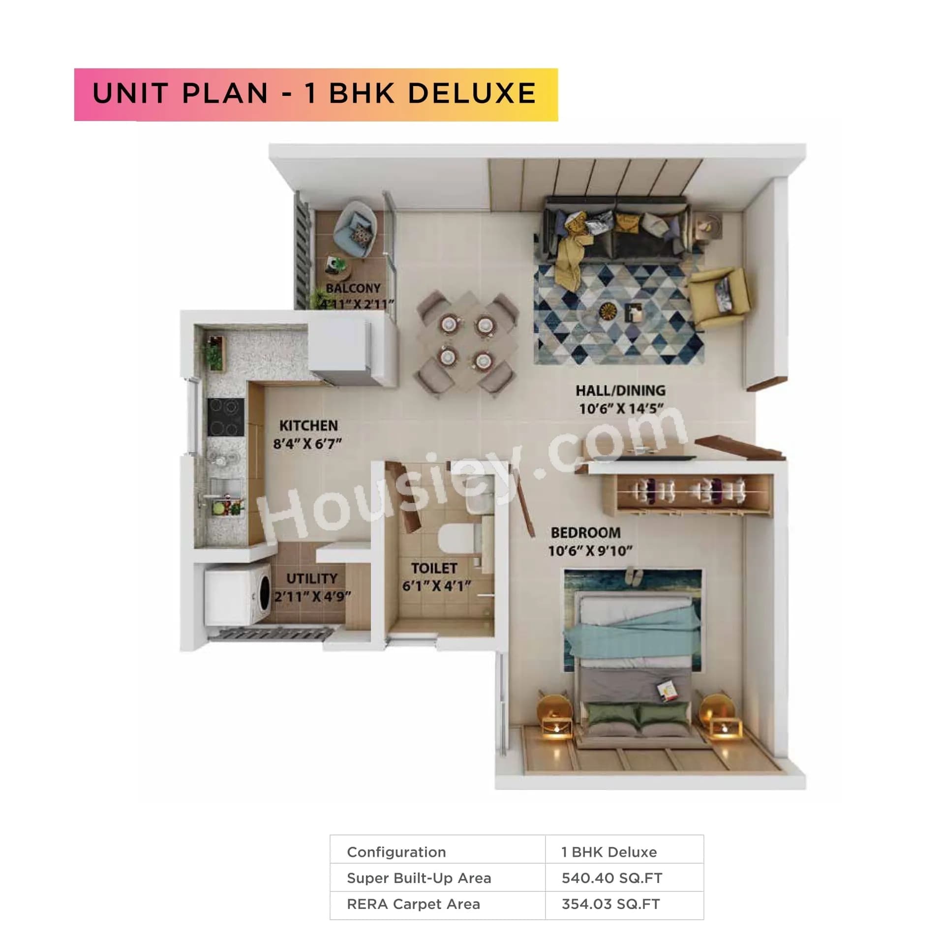 Unit plan - 354 sq.ft.