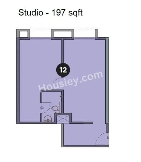 Unit plan - 197 sq.ft.