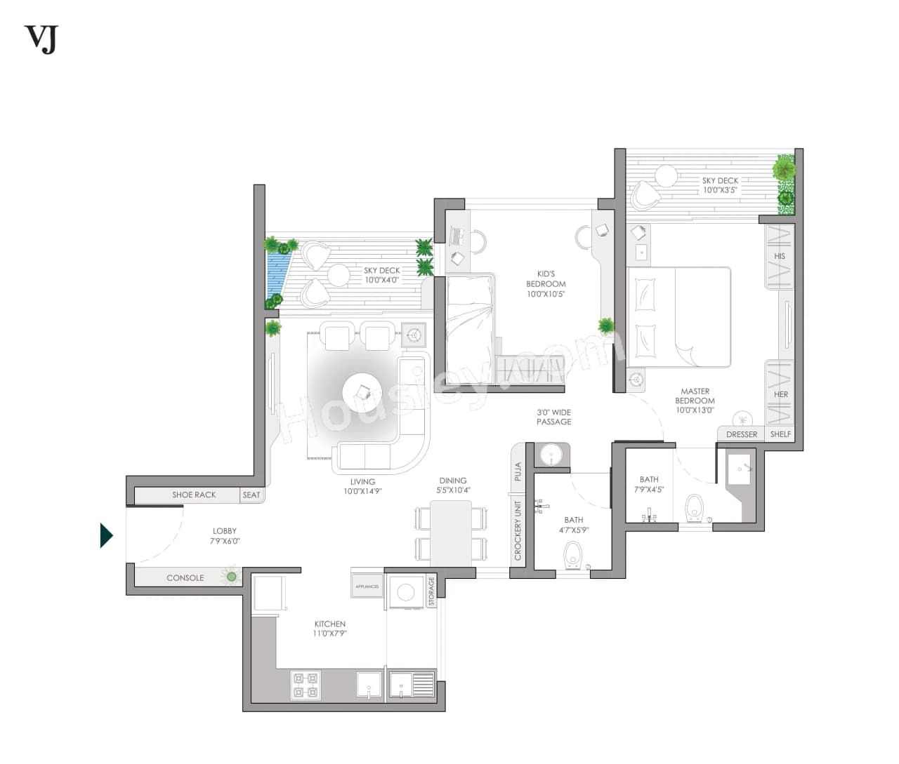 Unit plan - 756 sq.ft.