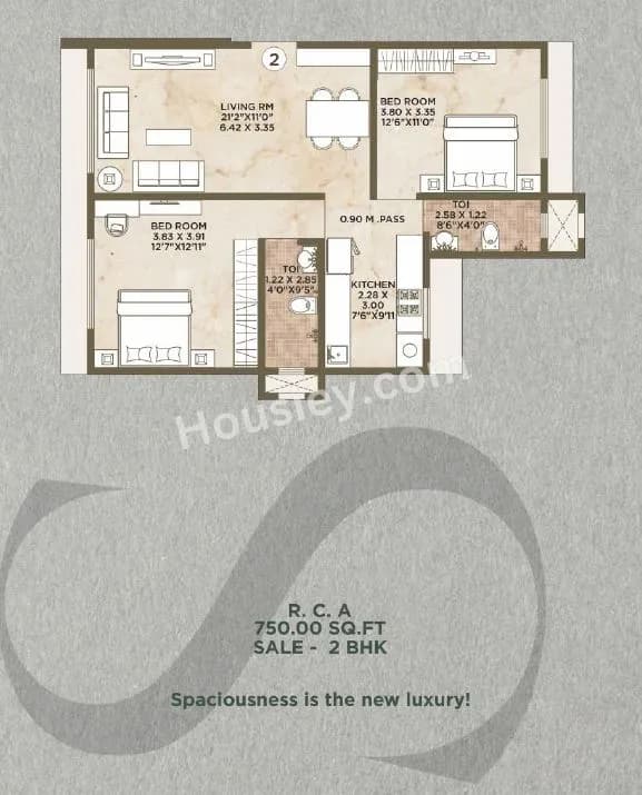 Unit plan - 750 sq.ft.