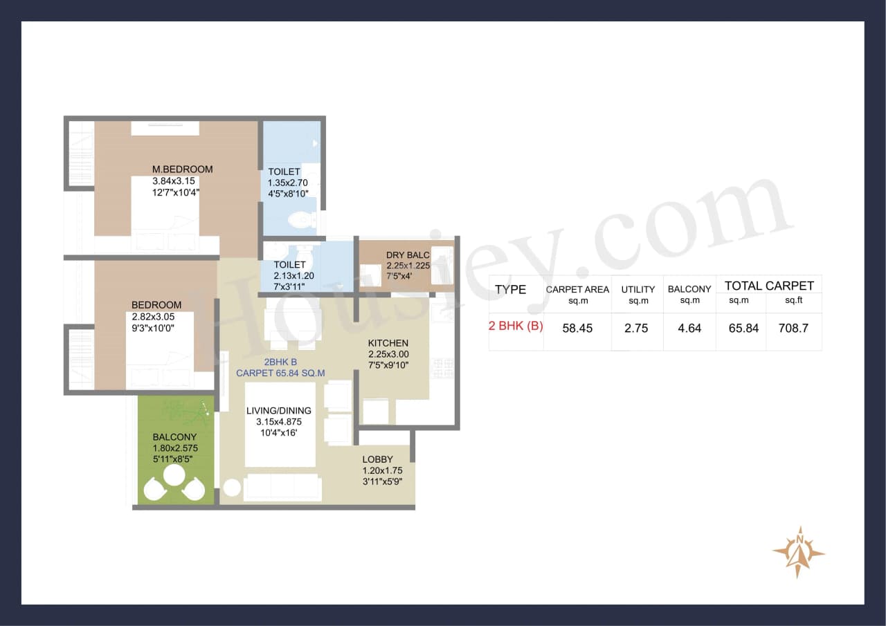 Unit plan - 709 sq.ft.
