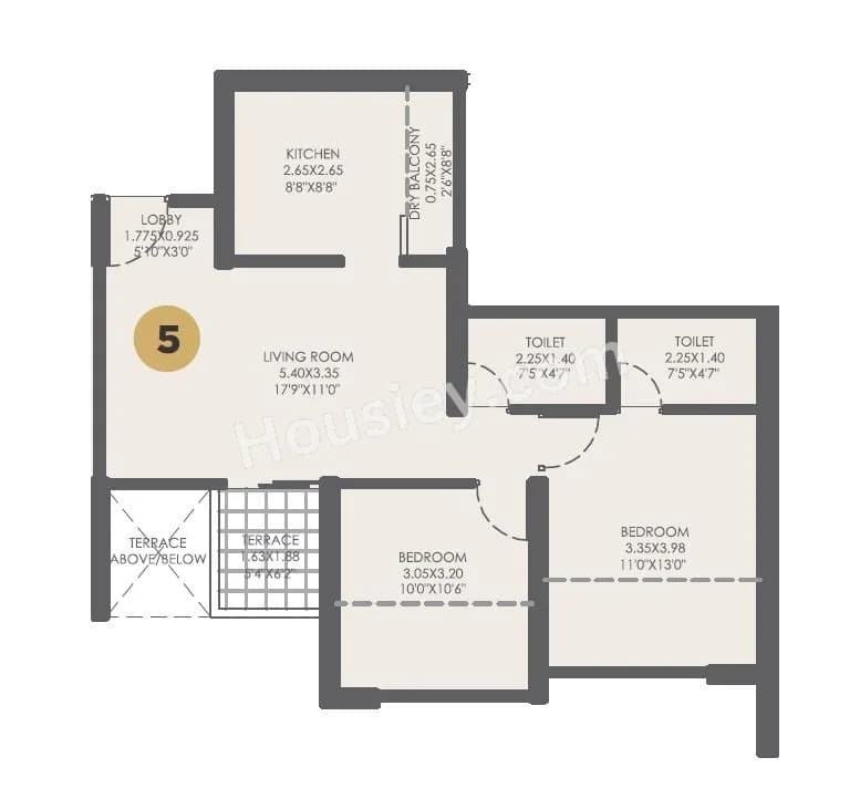Unit plan - 709 sq.ft.