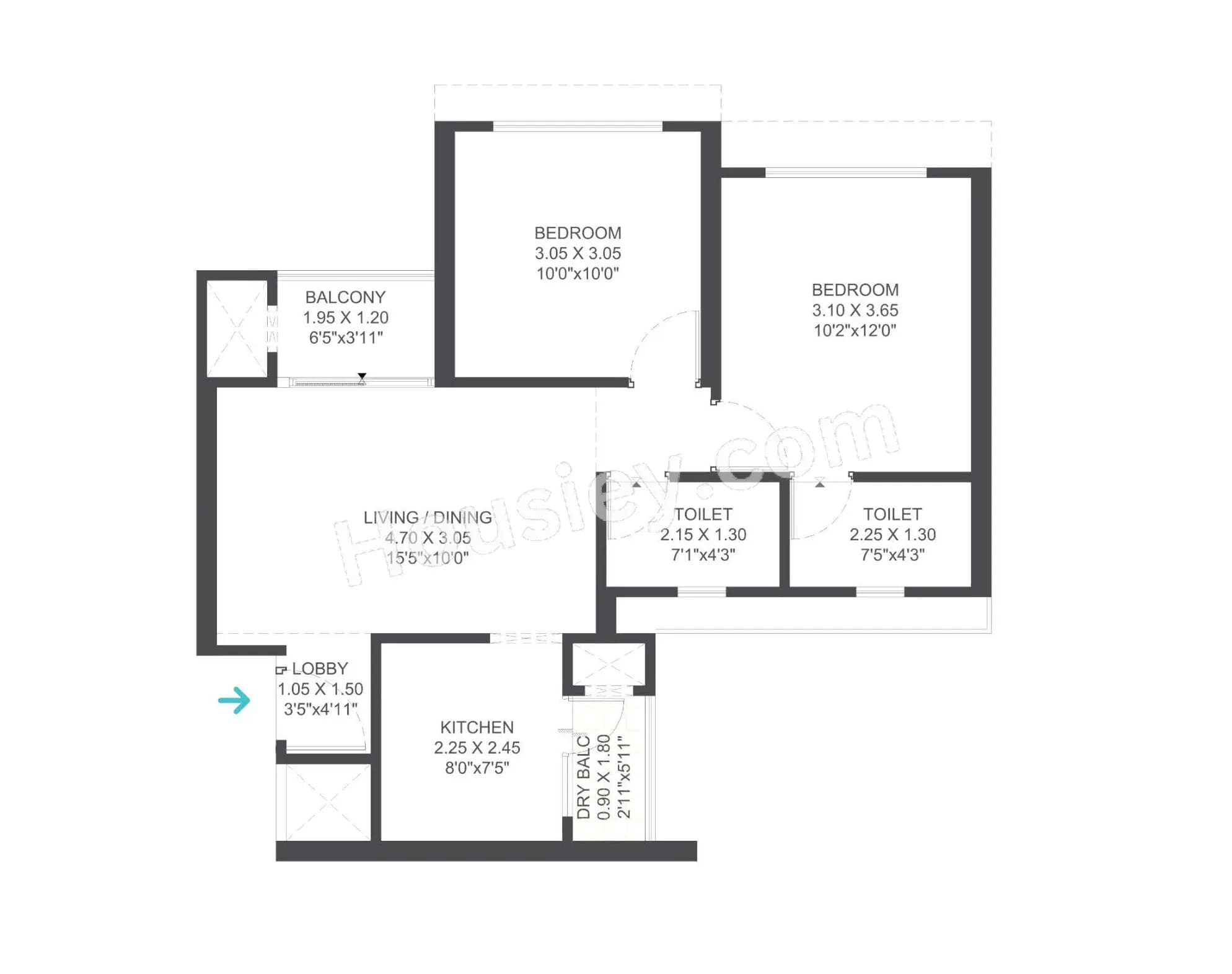 Unit plan - 621 sq.ft.