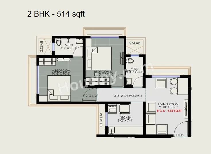 Unit plan - 514 sq.ft.