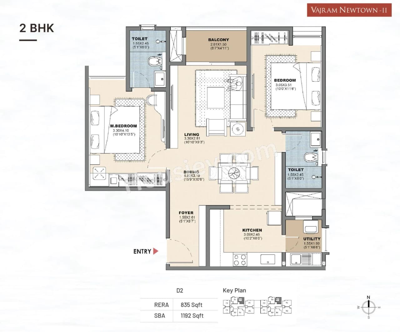 Unit plan - 835 sq.ft.
