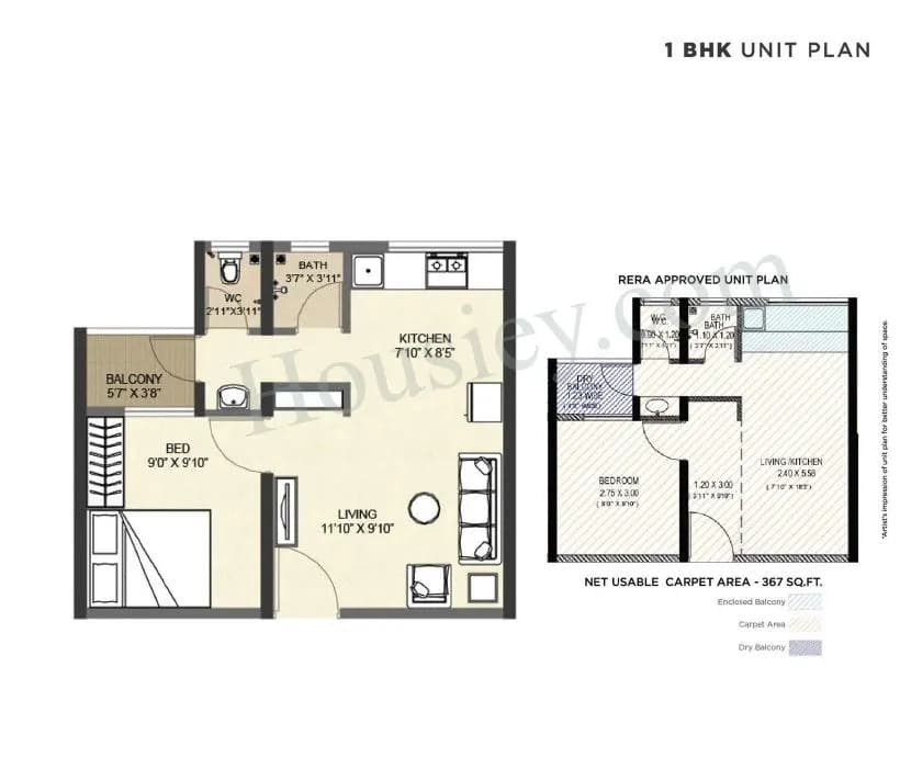 Unit plan - 367 sq.ft.