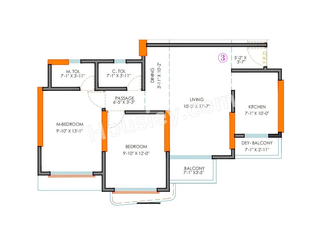 Unit plan - 689 sq.ft.