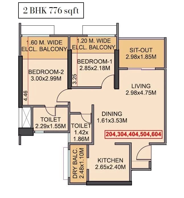 Unit plan - 777 sq.ft.