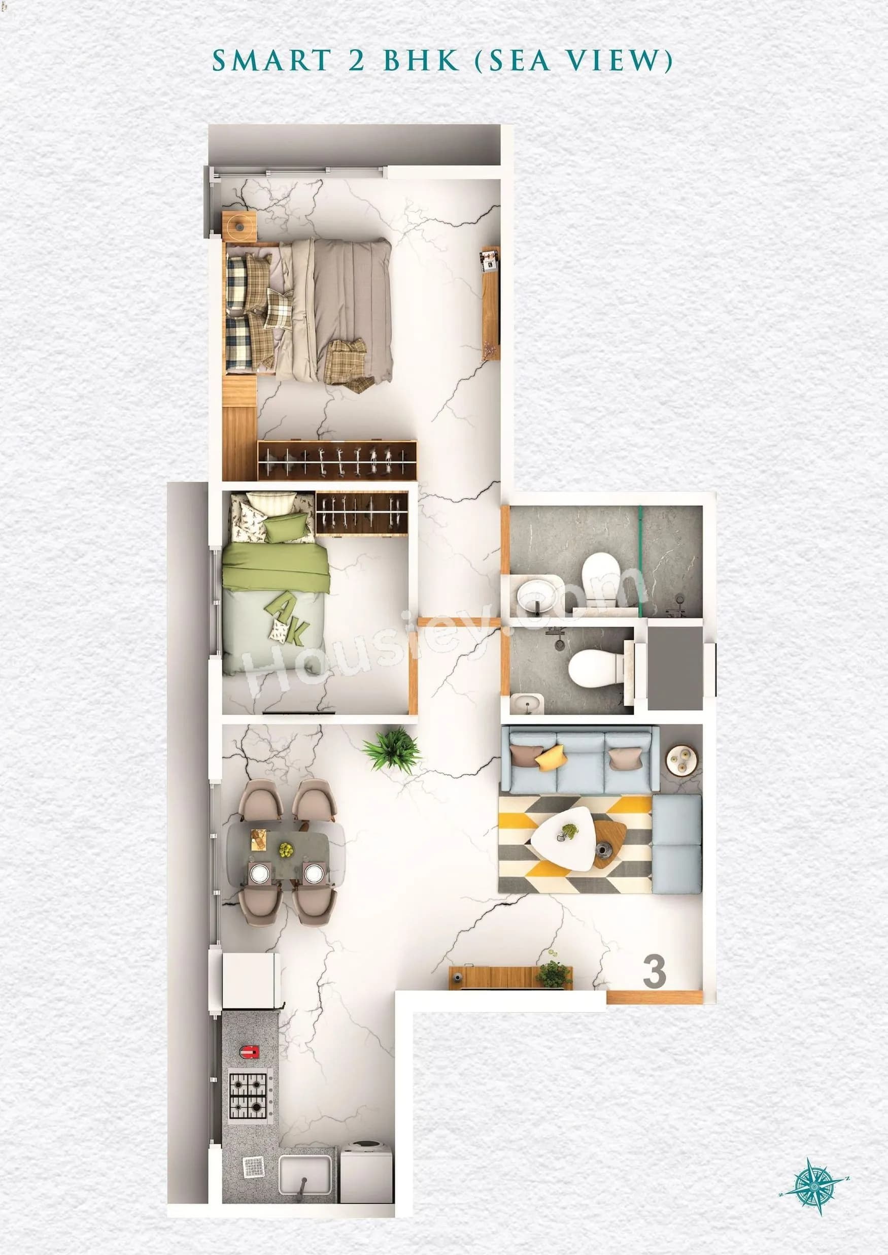 Unit plan - 451 sq.ft.