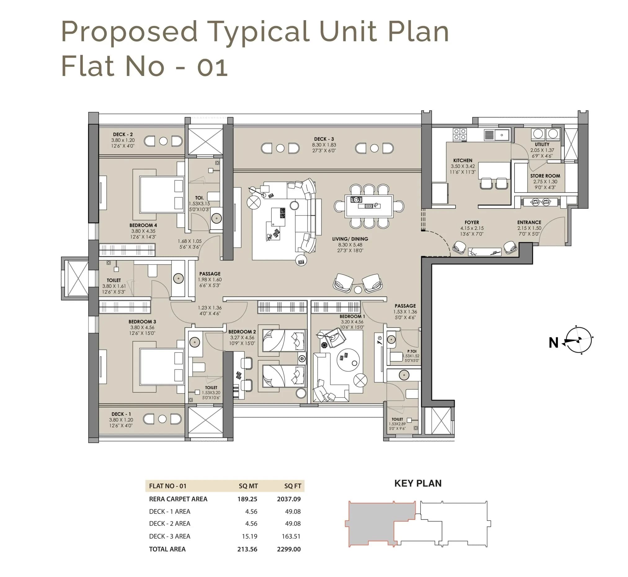 Unit plan - 2299 sq.ft.
