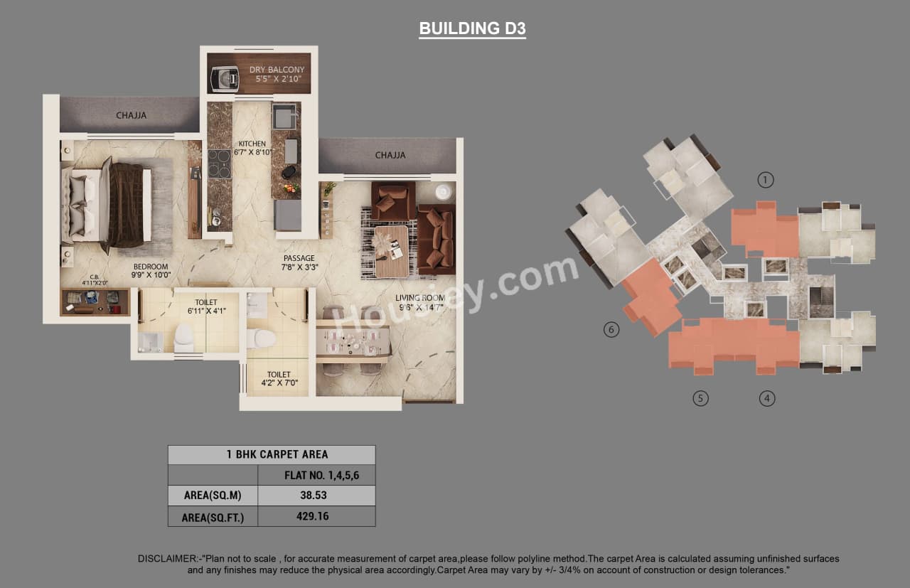 Unit plan - 429 sq.ft.