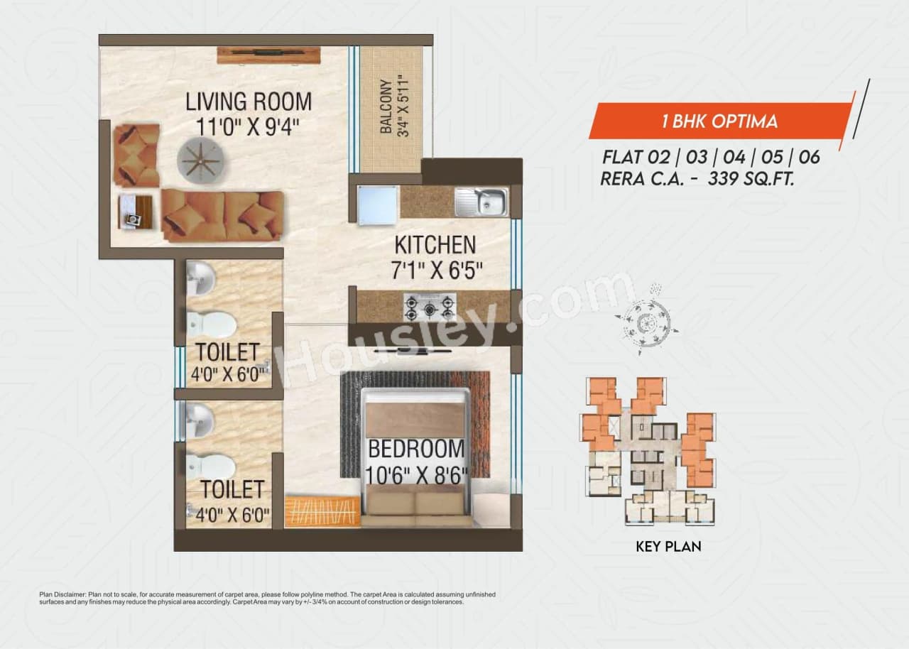 Unit plan - 339 sq.ft.