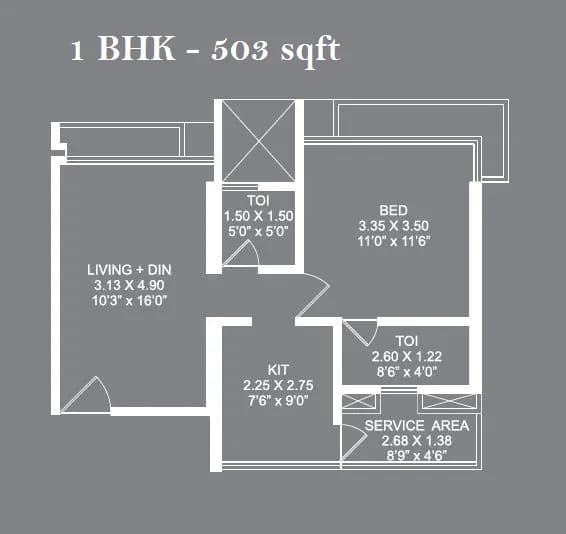 Unit plan - 503 sq.ft.