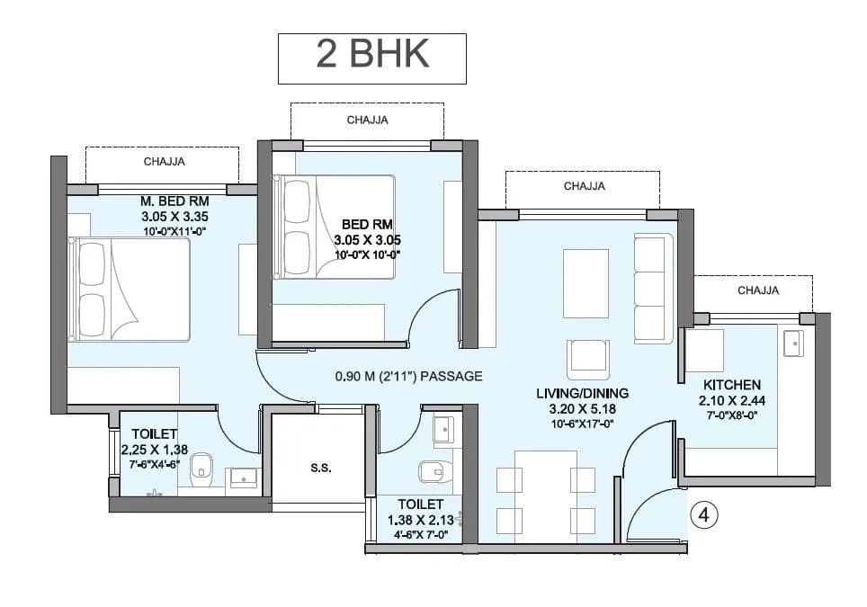 Unit plan - 572 sq.ft.